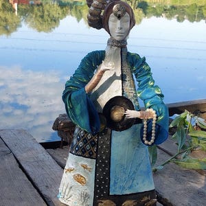 Goddess of female energy, ceramic altar, goddess doll, handmade clay dolls, home decor, water goddess figurine, clay goddess of abundance