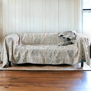 Boho Pfeil Muster Schicke Decke, handgefertigte doppelseitige Sofa Baumwolldecke, Decke im japanischen Stil, Vier-Jahreszeiten-Fadendecke Bild 2