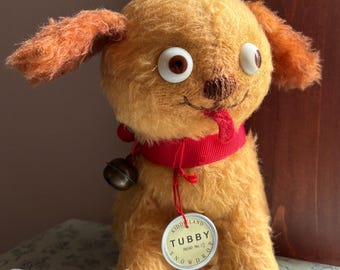 Handmade Einco Tubby Vintage Style stuffed dog  7 inch