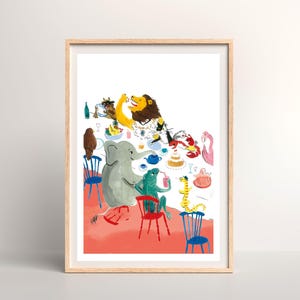Animal Party Print - Nursery Art - Children&#39;s Illustration