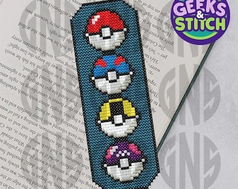 Pokeball Cross Stitch Bookmark