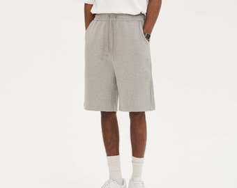 Hochwertige Heather Grey 370GSM Unisex Casual Sweat Shorts