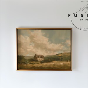 Summer Landscape Oil Painting - French Farmhouses Scene - Wall Art Decor - Perfect Housewarming Gift, Vintage, Mother&#39;s Day Gift | L-011