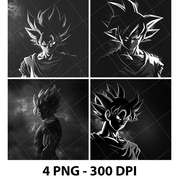 3D Goku Laser Engrave PNG File Anime Asian Cartoon Slate Coaster Etch Wood burn Black White Cnc,Glowforge,LightBurn,CO2 Diode,xtool Pattern