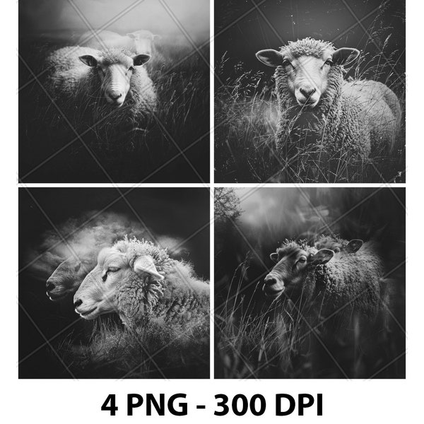 3D Sheep Laser Engrave File PNG 2D xtool Slate Coaster Etch Wood burn Black White Glowforge LightBurn CO2 Diode S1 Cnc Route Digital Cut