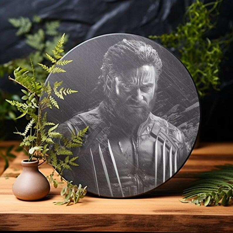 Wolverine Laser Engrave PNG File 3D Hugh Jackman Xmen Comic Slate