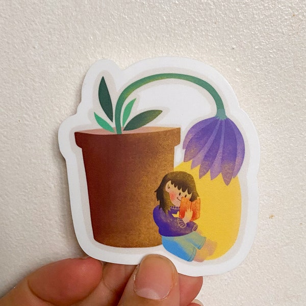 Le pot de fleur - Sticker 7x7