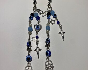 Evil Eye Beaded Charm Keychain Phonecharm Witchcore Y2K Coquette Indie