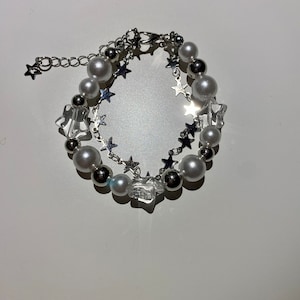 Y2K Star Beaded Charm Bracelet Alt Jewellery Fairycore Punk Stargirl