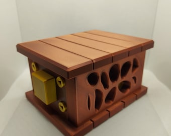 Areon puzzle box with 20 steps and 2 keys, 3d printed puzzle box, step by step, brain games, maze, toys, brain teaser, mechanical puzzle