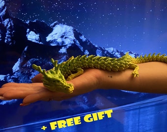 3d printed dragon, dragon, 3d toys, 2024 year dragon, 3d printed toy, flexy dragon, new year symbol, green, gift