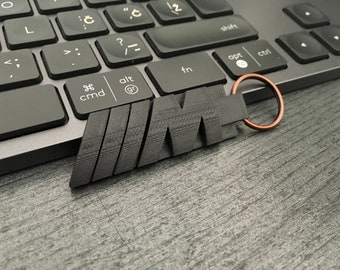 BMW M Letter Keychain in Matte Black - Stylish Car Accessory