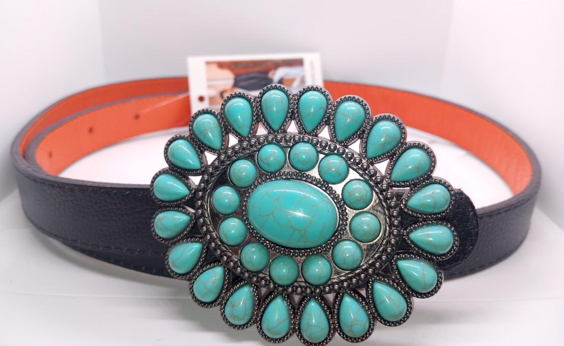 New Womens Skinny Reversible Leather Belt Full Grain Black Orange Size 30 New Womens Skinny Reversible Leather Belt Full Grain Orange  main image 2