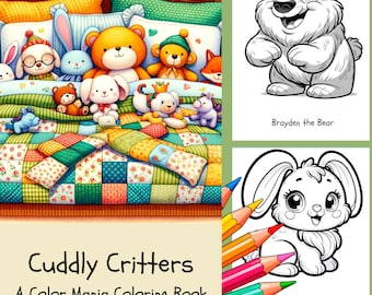 Pagine da colorare di animali coccolosi - Libro da colorare per bambini - Fogli da colorare per bambini - Pagine da colorare per bambini - Libro da colorare di animali per bambini