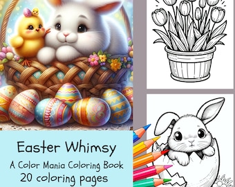 Libro para colorear de Pascua - Páginas para colorear para niños - Libro para colorear para niños - Hojas para colorear para niños - Páginas para colorear para niños - Libro para colorear de animales