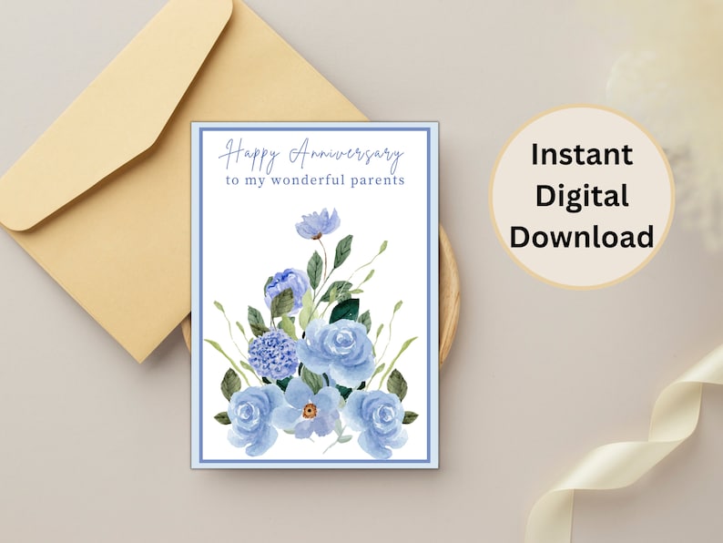 Happy Anniversary to My Wonderful Parents, Printable Anniversary Card ...