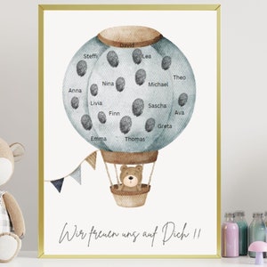 Gästekarte | Baby Party Spiele| Babyshower Spiele |Gästebuch Babyparty | Spaß beim Fingerprint mit deinen Gästen | 300g Premium Papier |0027