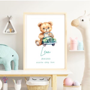 Cartaz de nascimento personalizado / Mapa de nascimento do bebê / Cartaz de nascimento / Cartaz de nascimento para menino / Imagem em aquarela para nascimento / Presente de nascimento