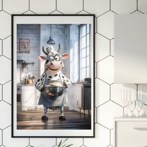 Funny Kitchen Poster | Whimsical Animal Wall Art | Kitchen Decor Humor ~ Digital Download in DIN A4 or DIN A3
