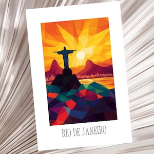 Cartão/poster modernos de Rio de Janeiro | diferentes formatos | ideal como lembrança de viagem ou presente para viajantes e colecionadores de cartões|0123