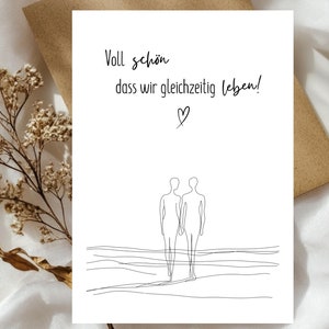 Wie schön, dass wir gleichzeitig leben!  | Grußkarte zum Valentinstag  |  Geschenk für Partner | Geschenk für Lieblingsmenschen | 0150