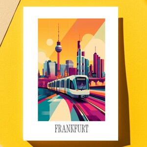 Postal/póster modernos del viaje de Francfort | diferentes formatos | ideal como souvenir de viaje o regalo para viajeros y coleccionistas de tarjetas|0124