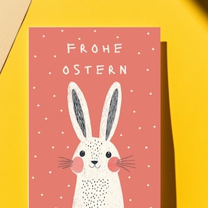Osterkarte mit fröhlichem Osterhasen – Druck auf hochwertigem Aquarellpapier – Wahlweise mit Umschlag |  0199