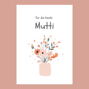 Für die beste Mutti ! | Muttertagstag Karte |  Grußkarte zum Muttertag | Geschenk für Mutter |  0203