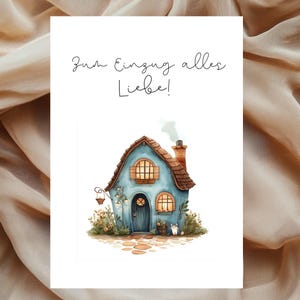 Biglietto d'auguri |I migliori auguri per il tuo trasloco| Biglietto d'auguri | Carta DIN A6 | Biglietto d'auguri | Carta premium per acquerelli da 300 g | 0025