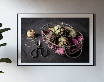 Artichoke Downloadable Print ~ Printable Food Photography ~ Kitchen Wall Art ~ Still Life Vegetable Image ~ Digital Download