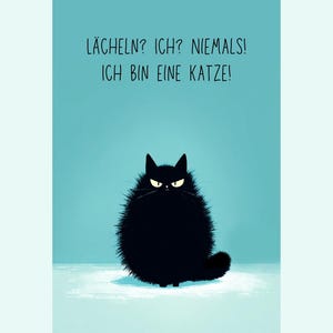 Grappige kattenspreukkaart | Kattenhumor wenskaart |  voor kattenliefhebbers Kattenfan | rare kattenhumor | Ik ben een kat :-|   0212