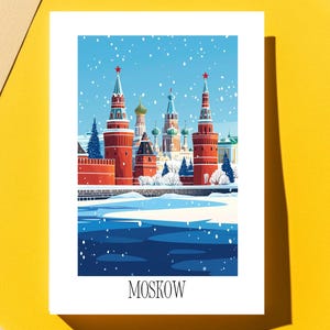 Moderne Moskau Winter Postkarte/Poster | verschiedene Formate | ideal als Reiseerinnerung oder Geschenk f. Reisende und Kartensammler|0128
