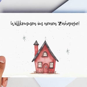Housewarming wenskaart – aquarelpapier, met of zonder envelop voor uw nieuwe huis | 0024