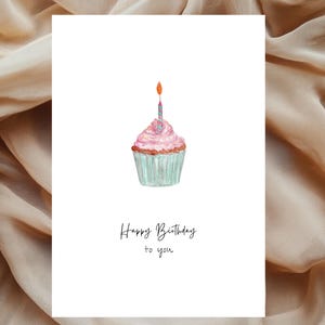 Happy Birthday Geburtstagskarte | mit oder ohne Umschlag | Cup Cake Geburtstagswünsche | 0133