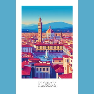 Moderne Florenz Reise Postkarte | ideal als Reiseerinnerung oder Geschenk für Reisende und Kartensammler | 0173