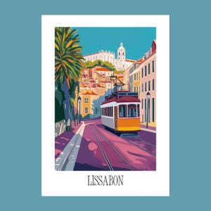 Moderne Lissabon Reise Postkarte/Poster | andere Formate | ideal als Reiseerinnerung oder Geschenk für Reisende und Kartensammler | 0210