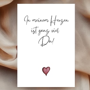 Tarjeta de amor "Hay mucho de ti en mi corazón" – Tarjeta de San Valentín, boda o aniversario para él y para ella – Alta calidad y emotiva | 0153