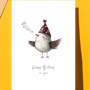 Biglietto d'auguri per uccelli carini | Regalo | Biglietto d'auguri per uccelli | compleanno per gli amanti degli uccelli | Biglietto d'auguri di buon compleanno | 0134