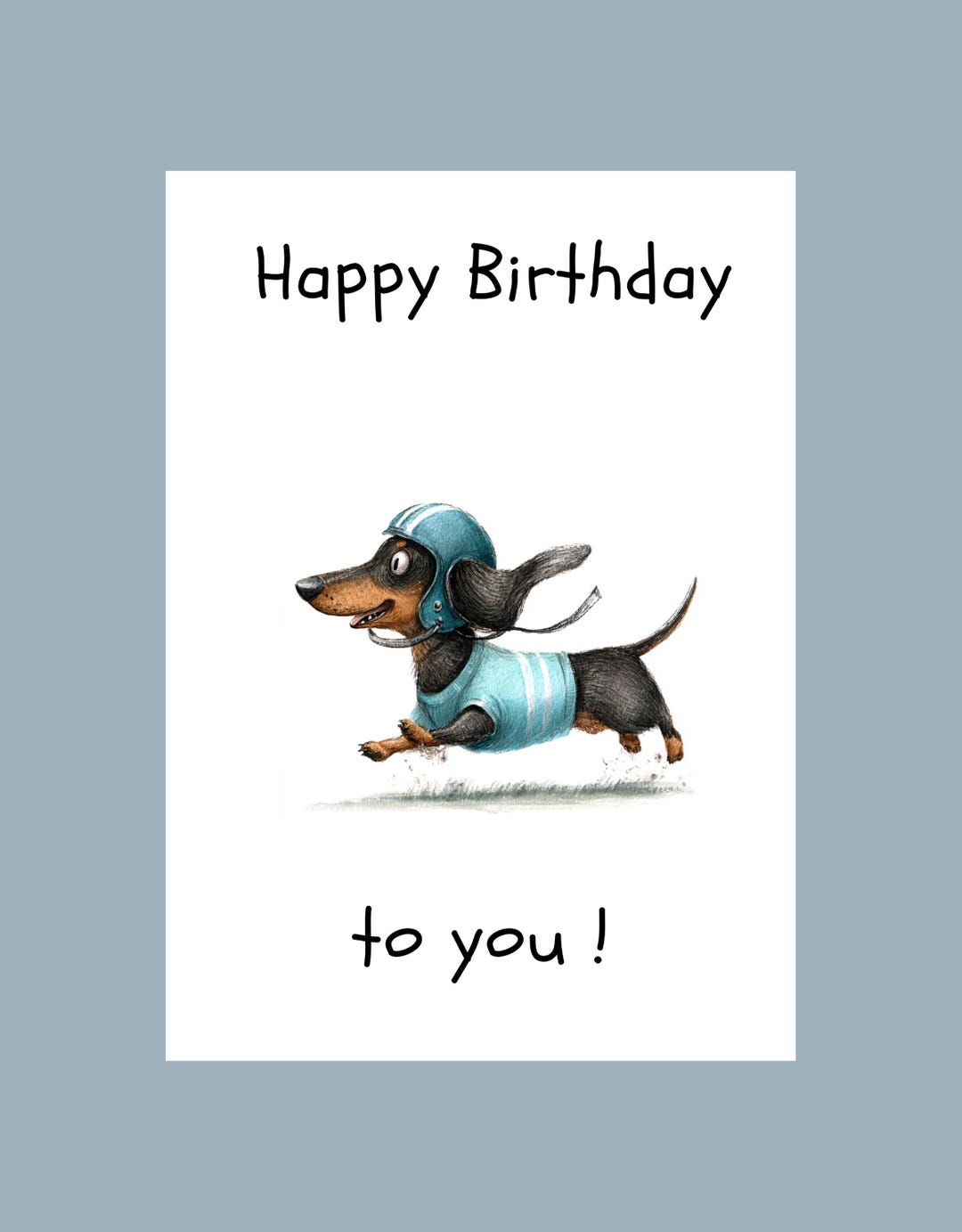 Dachshund Rugby Birthday Greeting Card | Funny Dog Card | Happy ...