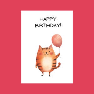 Happy Birthday card | cute cat birthday card | for cat lovers | animal humor | 0115
