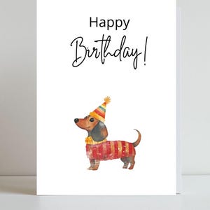Süße Dackel Geburtstagskarte | Geschenk | Dackel Grußkarte| zum Geburtstags für Dackelfans | Happy Birthday Geburtstags-Karte | 0108