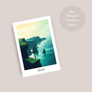 Irlanda com visual retrô: Cartão de felicitações ou pôster estiloso para todos os amantes da Irlanda | Presente para viajantes e colecionadores de mapas | 0071