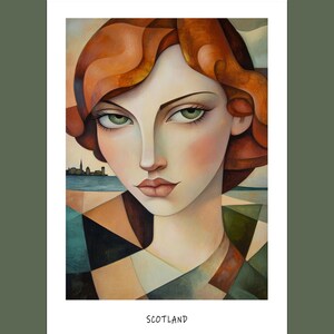 Kubistische Reisepostkarten von Schottland | Poster | ideal als Geschenk für Reisende und Kartensammler | 0079