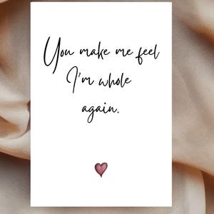 Tarjeta del día de San Valentín |  Me haces sentir... | Tarjeta de felicitación para el día de San Valentín | Regalo para pareja | Regalo para personas favoritas | 0156