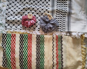 Palestinian Keffiyeh Scrunchies | Palestine | Solidarity Scrunchies | Handmade Hair Ties | Gifts For Her | Scrunchie | Soft | Hair Accessori