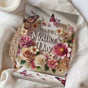 Floral Watercolor Happy Mother&#39;s Day Card - Mom Greeting Card - Mothers Day Greeting Card - Mother&#39;s Day Greeting Card - Mother&#39;s Day Gift