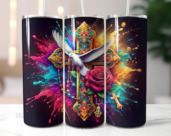 Religiöser Tumbler Wrap - 20 Unzen Skinny Tumbler Sublimation Straight Design - Christian Tumbler Wrap - Digital Download