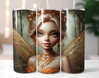 Envoltura de vaso de hadas - Diseño recto de sublimación de vaso delgado de 20 oz - Envoltura de hadas mágica - Descarga digital