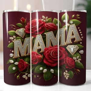 Mama Tumbler Wrap - 20oz Skinny Tumbler Sublimation Straight Design - Floral Tumbler Wrap - Mothers Day Tumbler Wrap - Digital Download