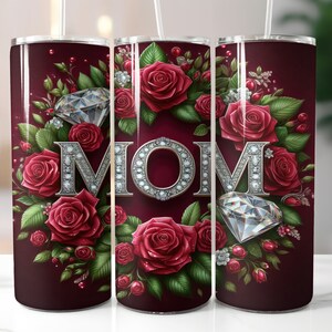 Mom Tumbler Wrap - 20oz Skinny Tumbler Sublimation Straight Design - Floral Tumbler Wrap - Mothers Day Tumbler Wrap - Digital Download